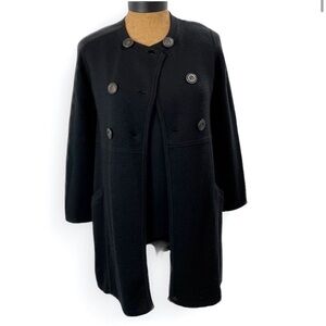 J Crew 100% Wool Double Breasted Peacoat Look Knit Sweater